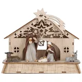 Hti-Living Krippe beleuchtet Heilige Familie