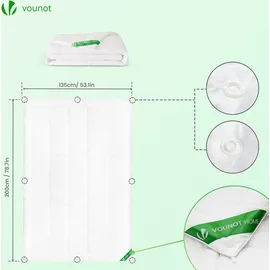 VOUNOT VOUNOT® Bettdecke 135x200 cm, Dünne und Leichte Sommerdecke 200GSM Füllung, - Weiß