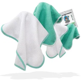 Nuke Guys Mikrofaser Waffeltuch Mint/Weiß 4 St. 35x35 cm