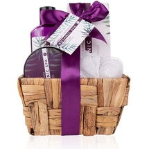 Accentra – Badeset Frauen Botanic SPA im Seegraskorb – 4-teiliges Pflegeset mit Duschgel, Badesalz, Bodylotion & Netzschwamm – Wellness Geschenkset zum Geburtstag, Valentinstag & Weihnachten