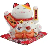 Freak Scene Superfreak Glückskatze - Maneki-Neko - Winkekatze aus Porzellan 24 cm weiß - Maneki Neko 01