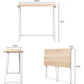 DazHom Schreibtisch Computertisch Bürotisch PC Tisch Laptoptisch Büromöbel Arbeitszimmer Klappbar Mehrzweck Computertisch,Schreibtisch,Metallgestell,80 x 45 x 75 cm,Schwarz