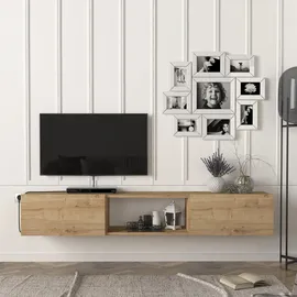 [en.casa] Paltamo TV-Lowboard 180 x 31 x 28,5 cm Beige Holz