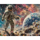 Astronauten Malen nach Zahlen Erwachsene, Farbige Blasen Galaxien Malen nach Zahlen, Malen nach Zahlen de Pinsel und Acrylfarbe, 16X20 Inch Flammen Malen nach Zahlen Erwachsene Familie und Freunde