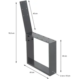 ML-Design Rückenlehne 2 Stück 40x78,5 cm Stahl Anthrazit