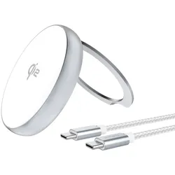 4smarts Qi2, Drinnen, USB, 5 V, Kabelloses Aufladen, 0,2 m, Silber