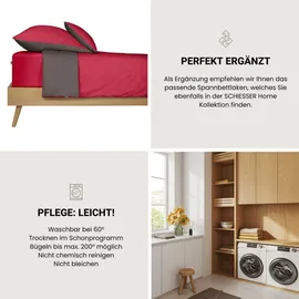 SCHIESSER Doubleface Renforcé rot/anthrazit 135 x 200 cm + 80 x 80 cm