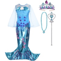 Lito Angels Prinzessin Meerjungfrau Kostüm Kleid Verkleidung mit Zubehör für Kinder Mädchen Größe 7 Jahre 122