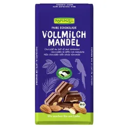 Rapunzel Vollmilch Schokolade mit ganzen Mandeln, 200g HIH bio