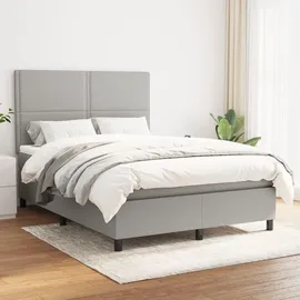 vidaXL Boxspringbett 140 x 200 cm Hellgrau