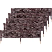 Kadax Palisade aus Weide, natürlicher Weidenzaun, 5 Stück, 100x30cm