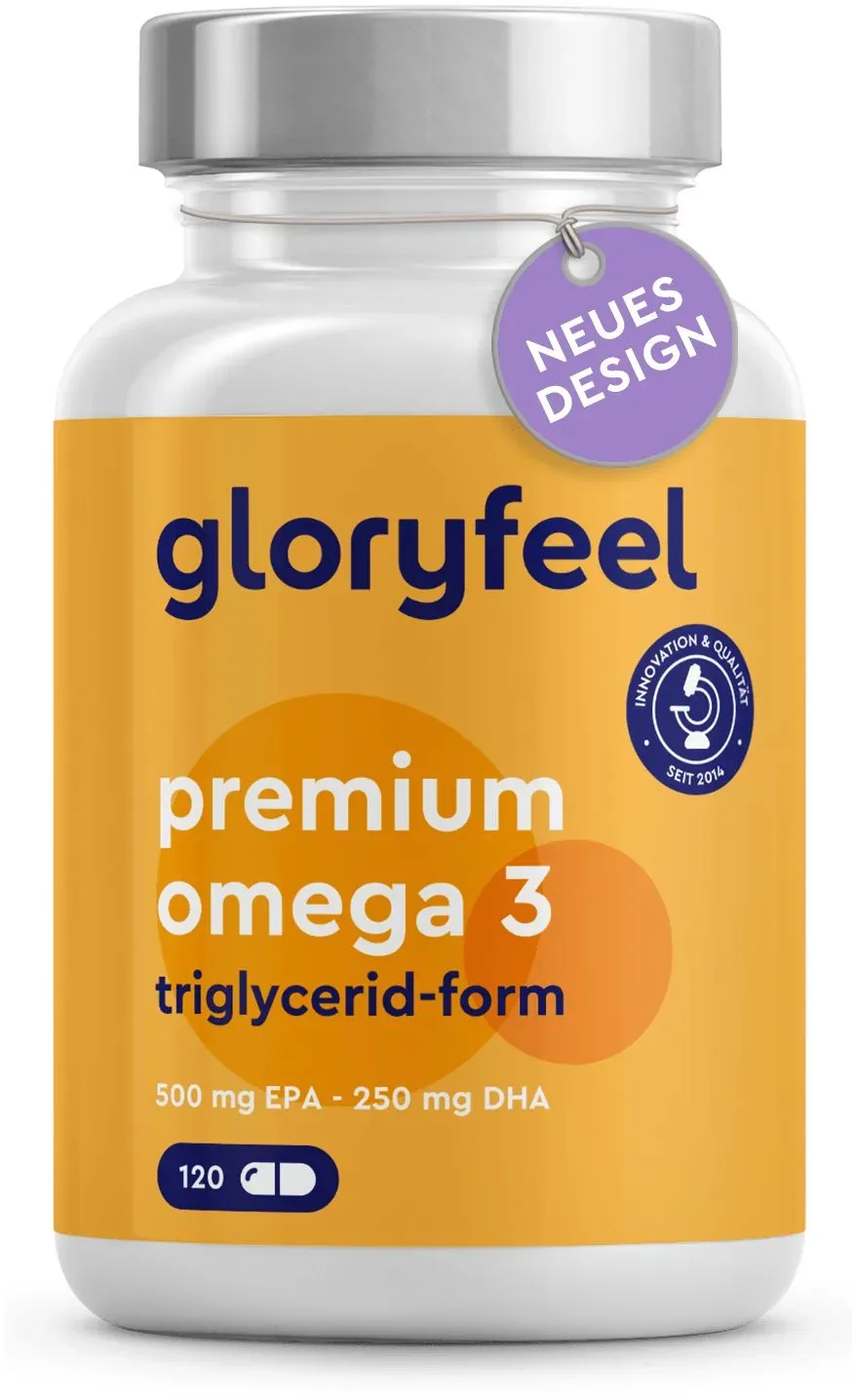 gloryfeel® Premium Omega 3 Fischöl Kapseln 120 St