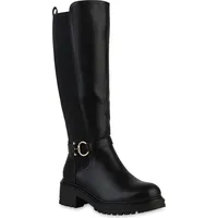 VAN HILL Damen Bikerstiefel in Schwarz