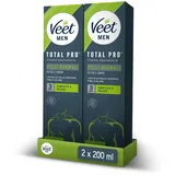 Veet Men Enthaarungscreme für Herren, Brust und Körper für normale Haut, dermatologisch getestet, wirksam nach 5 Minuten, 400 ml (2 x 200 ml)