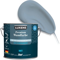 LUXENS - Premium Wandfarbe 2,5 l - Taubenblau - Matt - Wände, Decken & Täfelungen - Anti-Allergen - Ohne endokrine Disruptoren - 25m2