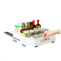 heikoeco Heikoeco® Organizer Schublade, Teleskopschublade, Schrank Organizer, Hochwertige Auszugsführungen, ausziehbarer Küchenschrank Organizer, Schubladen für Küche Unterschrank Bad, 37×26×8cm (weiß)