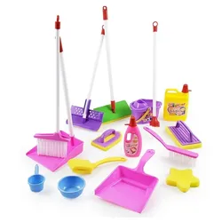 Fivejoy Lernspielzeug 16 Stücke Reinigungsspielzeug Mit Realistischen Reinigungswerkzeugen (Pädagogischen Spielhaus-innenhausarbeit-spielen Für Kinder, 16-St)