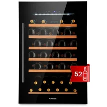 Klarstein Einbau-Weinkühlschrank, 137 L Getränkekühlschrank Schmal, 1 Zone Weinkühlschrank mit Glastür, Indoor/Outdoor Beersafe, Großer Kühlschrank, 5-22°C, 52 Flaschen - Schwarz