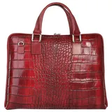 Samantha look Aktentasche echt Leder, Made in Italy, rot
