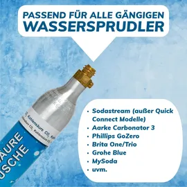 Bluecraft 2x CO2-Kartusche 425g Kohlensäure für bis zu 120 Liter Sprudel Wasser | abgefüllt in Deutschland | Kompatibel mit gäng