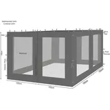 4 Seitenteile mit Moskitonetz für Rank Pavillon 3x3m Seitenwand Anthrazit RAL 7012 - Grau