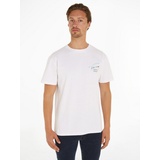 Tommy Jeans T-Shirt »TJM REG METALLIC AOP TEE EXT«, mit großem Aufdruck, Gr. XXXL, White, , 52523516-XXXL
