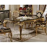 Casa Padrino Luxus Barock Esstisch Schwarz / Gold 220 cm