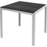 Mojawo Non-Wood Gartentisch Aluminium Silber / Schwarz 90x90cm