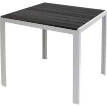 Mojawo Non-Wood Gartentisch Aluminium Silber / Schwarz 90x90cm