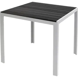 Mojawo Non-Wood Gartentisch Aluminium Silber / Schwarz 90x90cm