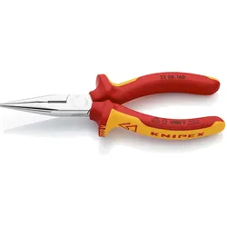 1St. Knipex 25 06 160 VDE Flachrundzange mit Schneide VDE isoliert, Zange verchr...