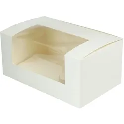 BIOZOYG 50 Stück Cupcake Boxen inkl Einlagen für 2 Cupcakes, mit Sichtfenster aus PLA Muffin-Schachteln Dessertboxen umweltfreundliche Materialien
