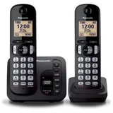 PANASONIC DECT Telefon Black Duo mit Anrufbeantworter - Schwarz