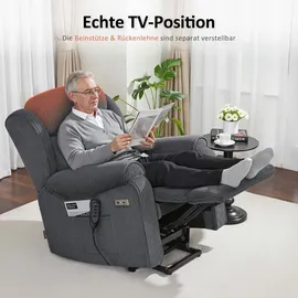 MCombo Aufstehsessel MCombo 82,5 x 103,5 x 97,5 cm Dunkelgrau mit Massage & Heizung