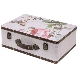 HMF Vintage Koffer aus Holz 38 x 26 x 13 cm 1-tlg. pink
