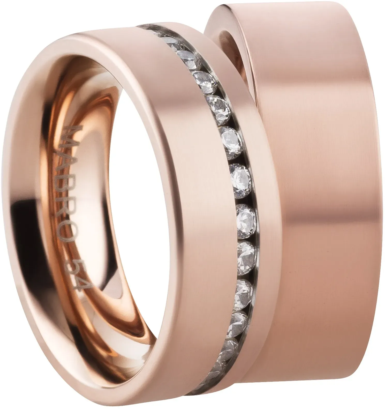 Mabro Partnerringe Verlobungsringe AB2838 / AB2839 Edelstahl rose