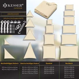 Kesser Sonnensegel 4,2 x 4,2 x 6 cm Creme HDPE 2 St.