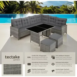 Tectake Barletta Rattan Lounge grau