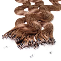 hair2heart Microring Extensions Echthaar #8/03 Hellblond Natur-Gold 0.5g 40cm Braun Damen 