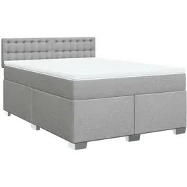 vidaXL Boxspringbett 140 x 200 cm Hellgrau