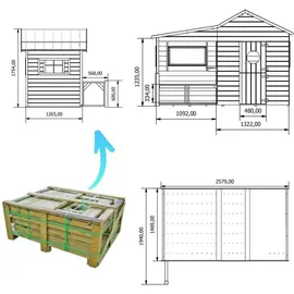 4iq group Spielhaus Elisa 240 x 125 x 173 cm Holz