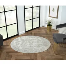Myflair My Style Kurzflorteppich 120 x 120 cm Beige/Silber/Weiß