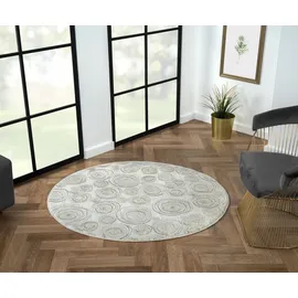 Myflair My Style Kurzflorteppich 120 x 120 cm Beige/Silber/Weiß