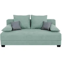 Boxspringsofa - mint-grau - Dauerschläfer mit Staukasten Sofa Couch Gästecouch