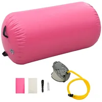 vidaXL Aufblasbare Gymnastik-Rolle mit Pumpe 120x90 cm PVC Rosa