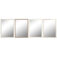 Home ESPRIT Wandspiegel Weiß Braun Beige Grau Creme Glas Polystyrol 66 x 2 x 92 cm (4 Stück)