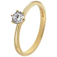 Glizz Solitärring mit Diamant 0,25 ct. Gold 333/8K Brillantring goldfarben 60
