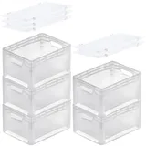 Proregal SuperSparSet 5x Transparenter Eurobehälter LightLine mit Offenem Griff und Scharnierdeckel HxBxT 22 x 30 x 40 cm 24 Liter Eurobox