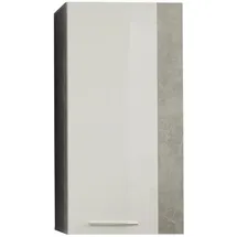 trendteam smart living - Rock - Kommode - Weiß Hochglanz/Grau - Hängeschrank mit 1 Tür (links oder rechts verstellbar) und 2 Einlegeböden - (BxHxT) 52 x 103 x 31 cm - chromfarbene Griffe