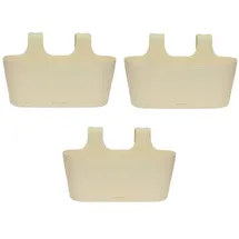 ENGELLAND® ENGELLAND 3 x Blumenkasten zum Auf-Hängen, Farbe: Beige, Blumentopf, oval, Balkon, Übertopf, Pflanzkasten, mit Wasserspeicher/Wasserauffangschale